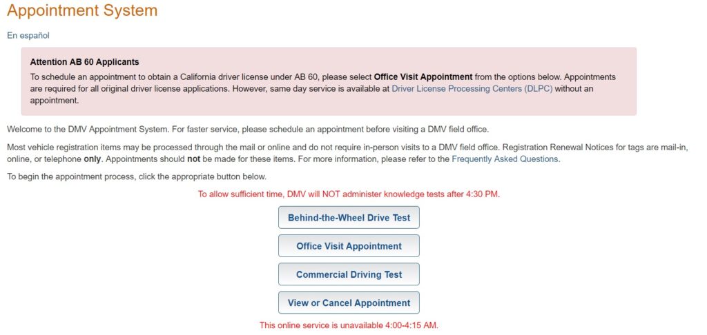 How to get a DMV appointment in California?