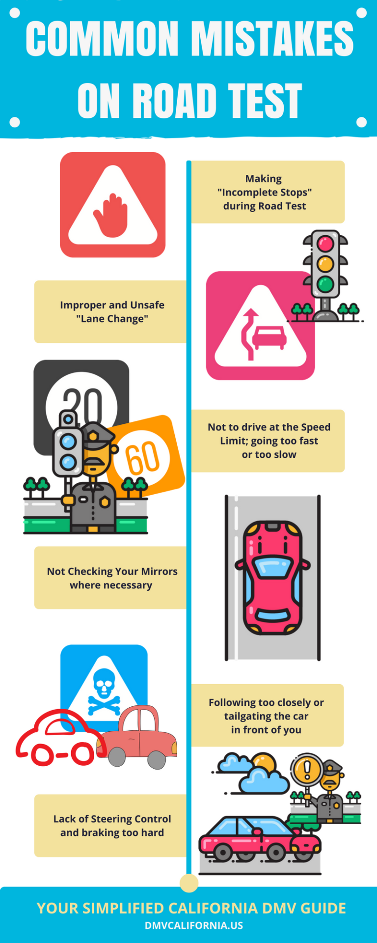 california road test tips