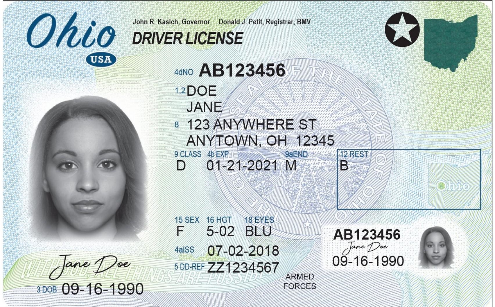 ohio drivers license template psd free